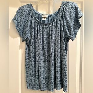 PLUME & THREAD WOMEN’S TOP, SHORT SLEEVES, SIZE SMALL, “LIKE NEW”
